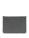 Neil Barrett Thunderbolt-pattern Leather Clutch Bag In Schwarz