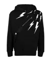 Neil Barrett Thunderbolt Pouch Pocket Hoodie In Black