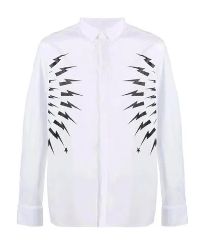 Neil Barrett Thunderbolt-print Cotton Shirt