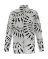 Neil Barrett Thunderbolt-print Cotton Shirt In Gray