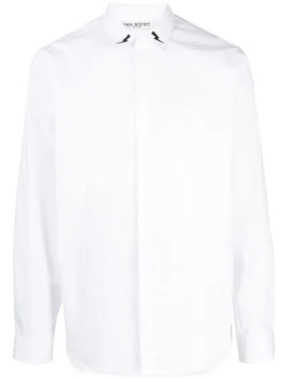 Neil Barrett Thunderbolt-print Cotton Shirt In White