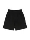 Neil Barrett Thunderbolt Print Cotton Shorts In Black