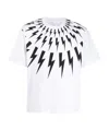 Neil Barrett Slim Fit Fairisle Thunderbolt Crew-neck T-shirt In White