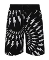 Neil Barrett Thunderbolt-print Deck Shorts In Black