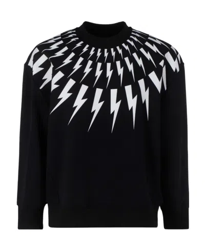 NEIL BARRETT NEIL BARRETT THUNDERBOLT PRINT CREWNECK SWEATSHIRT