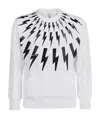 Neil Barrett White Fair-isle Thunderbolt Sweatshirt In White