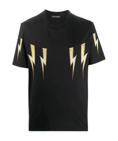 Neil Barrett Thunderbolt Printed T-shirt In Black