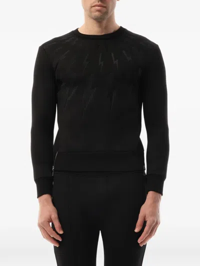 Neil Barrett Thunderbolt Sweatshirt In Black