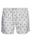 Neil Barrett Lightning Bolt-print Swim Shorts In White/black