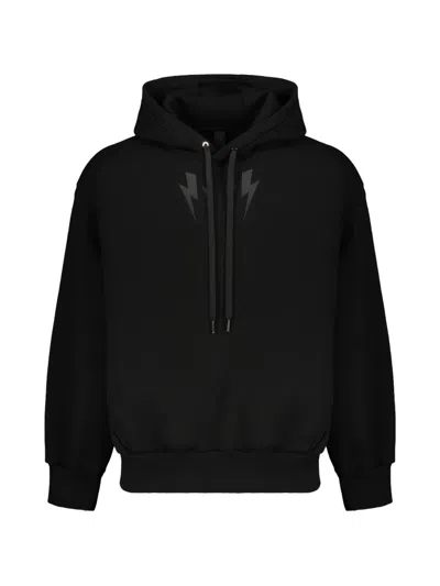 Neil Barrett Thunderbolt-detail Hoodie In Black
