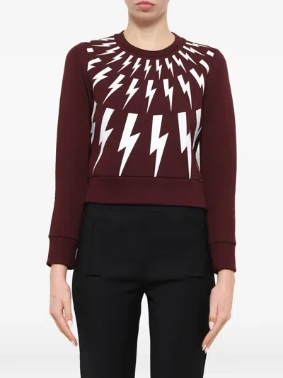 Neil Barrett Thunderbolt-print Sweatshirt In Red