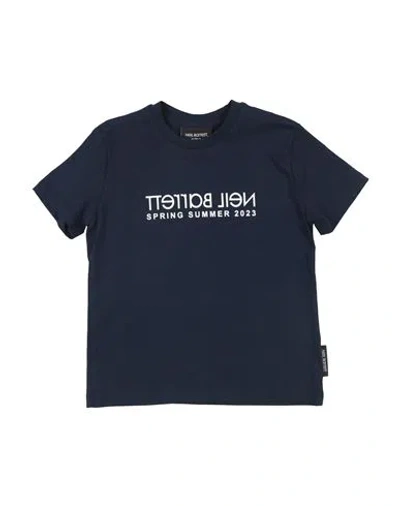 Neil Barrett Babies'  Toddler Boy T-shirt Midnight Blue Size 6 Cotton In Black