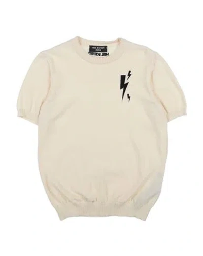 Neil Barrett Babies'  Toddler Girl Sweater Cream Size 6 Cotton In White