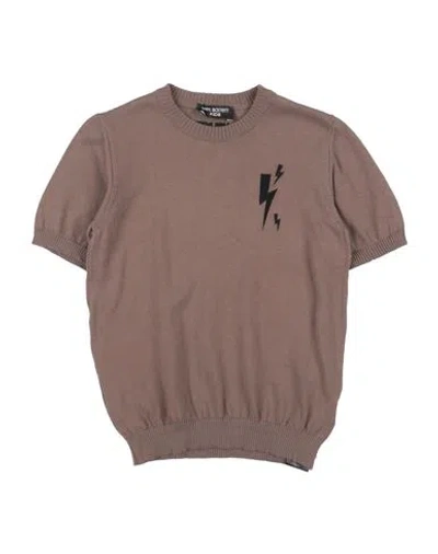 Neil Barrett Babies'  Toddler Girl Sweater Khaki Size 4 Cotton In Brown