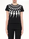 Neil Barrett Black Fairisle Thunderbolt T-shirt In Black