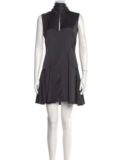 Pre-owned Neil Barrett Turtleneck Mini Dress W/ Tags In Gray