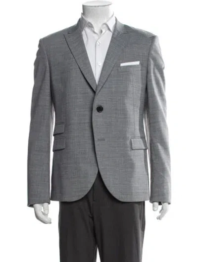 Pre-owned Neil Barrett Tweed Pattern Blazer In Grey