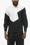 Neil Barrett Two-tone Loose Fit Shirt With Spread Collar