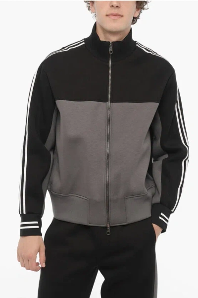 Neil Barrett Two-tone Neoprene Slim Fit Sweatshirt In Multi