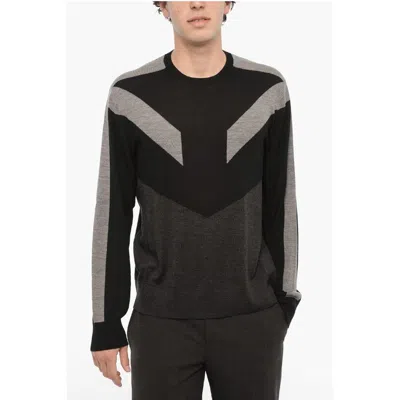 Neil Barrett Two-tone Wool Modernist Men's Sweater