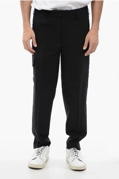 Neil Barrett Virgin Wool Blend Nate Cargo Pants In Black