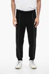 Neil Barrett Viscose Blend Tapered Fit Sweatpants With Tape Detail In Black
