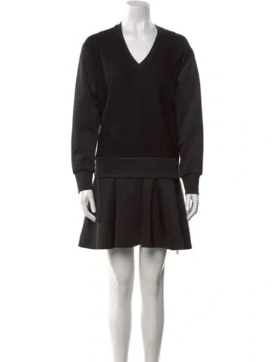 Pre-owned Neil Barrett V-neck Mini Dress In Black