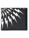 Neil Barrett Bifold Wallet With Bold Lightning Bolt Graphics