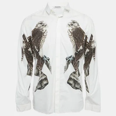 Pre-owned Neil Barrett White Eagle Print Cotton Slim Fit Shirt M