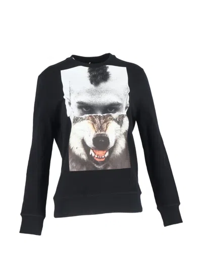 Pre-owned Neil Barrett Wolf-printed Sweatshirt In Black