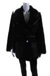 Neil Barrett Womens Shearling Lined Suede Leather Cape Jacket Black In Black