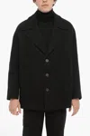 Neil Barrett Wool Blend Oversized Peacoat In Black