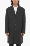 Neil Barrett Wool Blend Slim Fit Single Breasted Coat In Grey
