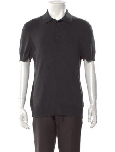 Pre-owned Neil Barrett Wool Collar Polo Sweater In Gray