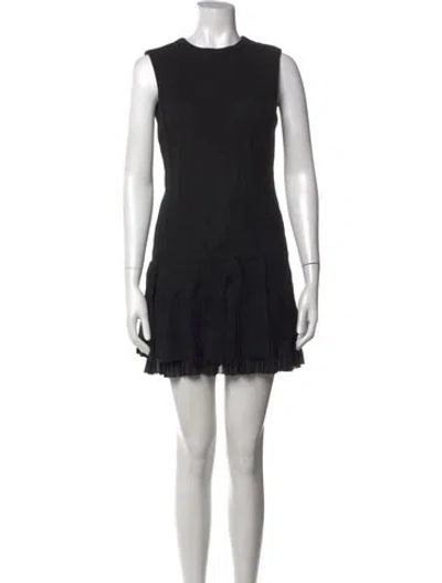 Pre-owned Neil Barrett Wool Mini Dress In Black