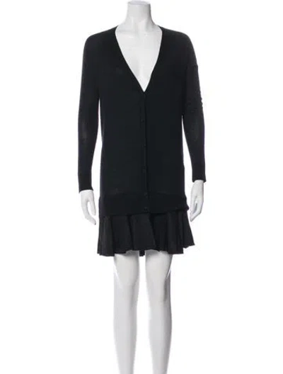 Pre-owned Neil Barrett Wool Mini Dress In Blue