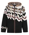 Neil Barrett Boxy Fit Wool Sweater With Hood In Brown