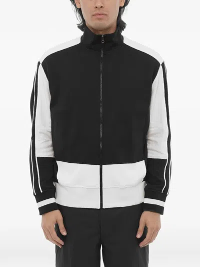 Neil Barrett Men Black Color Block Zip Up Sweatshirt