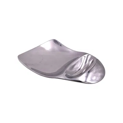 Pre-owned Neil Cohen Freeform Polished Aluminum Serving Bowl Designed By  In Gray