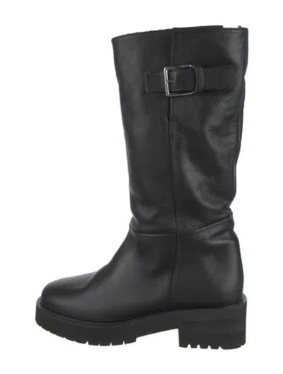 Pre-owned Neil J. Rodgers Leather Moto Boots In Black