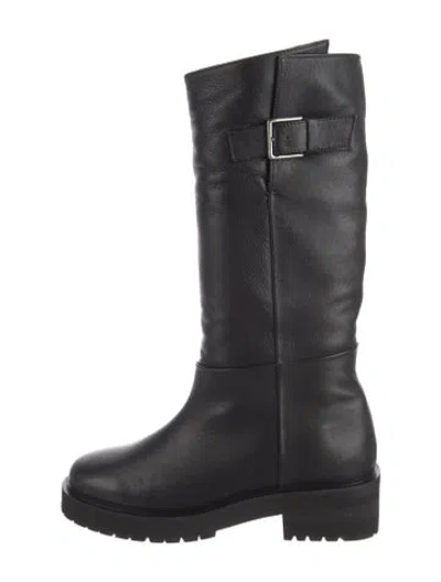 Pre-owned Neil J. Rodgers Leather Moto Boots In Black