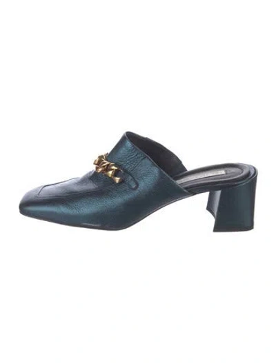 Pre-owned Neil J. Rodgers Leather Mules In Blue