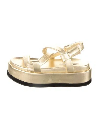 Pre-owned Neil J. Rodgers Leather Sandals In Yellow