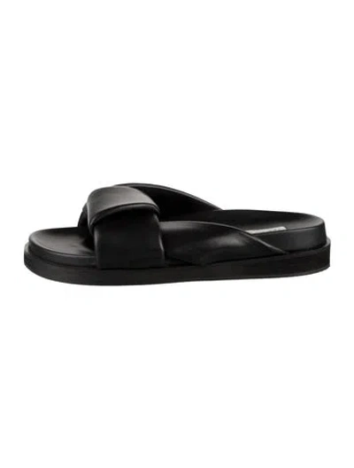 Pre-owned Neil J. Rodgers Leather Slides In Black