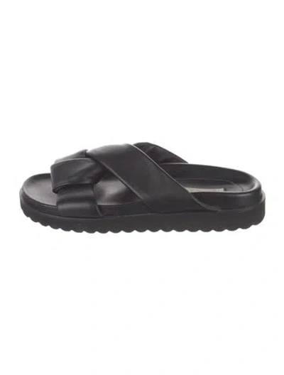 Pre-owned Neil J. Rodgers Leather Slides In Black
