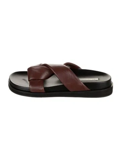Pre-owned Neil J. Rodgers Leather Slides In Brown