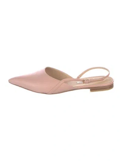 Pre-owned Neil J. Rodgers Leather Slingback Flats In Pink