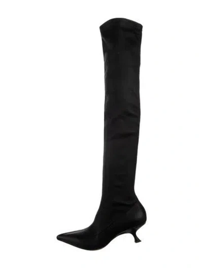 Pre-owned Neil J. Rodgers Leather Sock Boots In Black