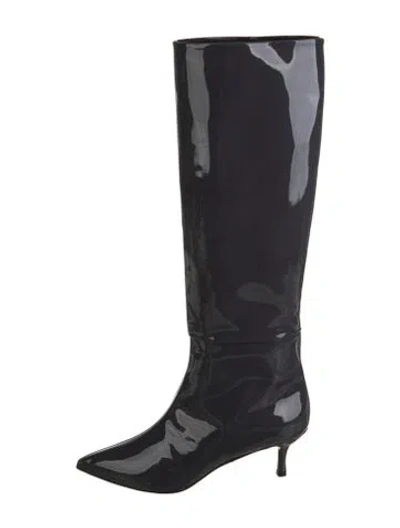 Pre-owned Neil J. Rodgers Patent Leather Rain Boots In Black