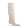 Neil J. Rodgers Plisse Knee Boot In Creme Nappa